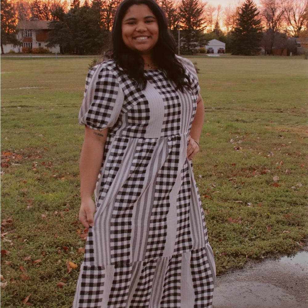 Black and White Checkered Dress
